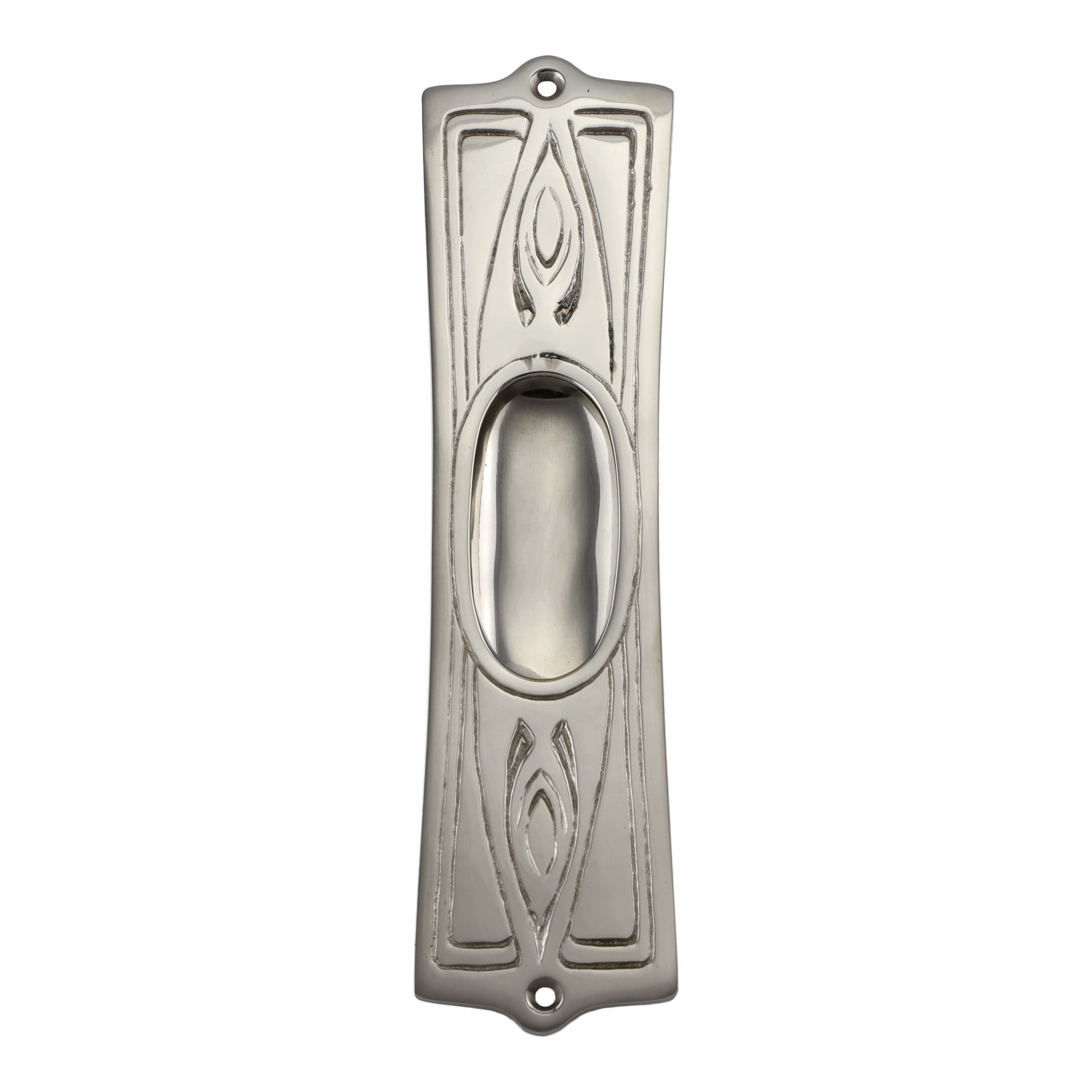 325.0030.10 Poignée de porte coulissante Poignée coquille Poignée encastrée Art Nouveau Nickel poli