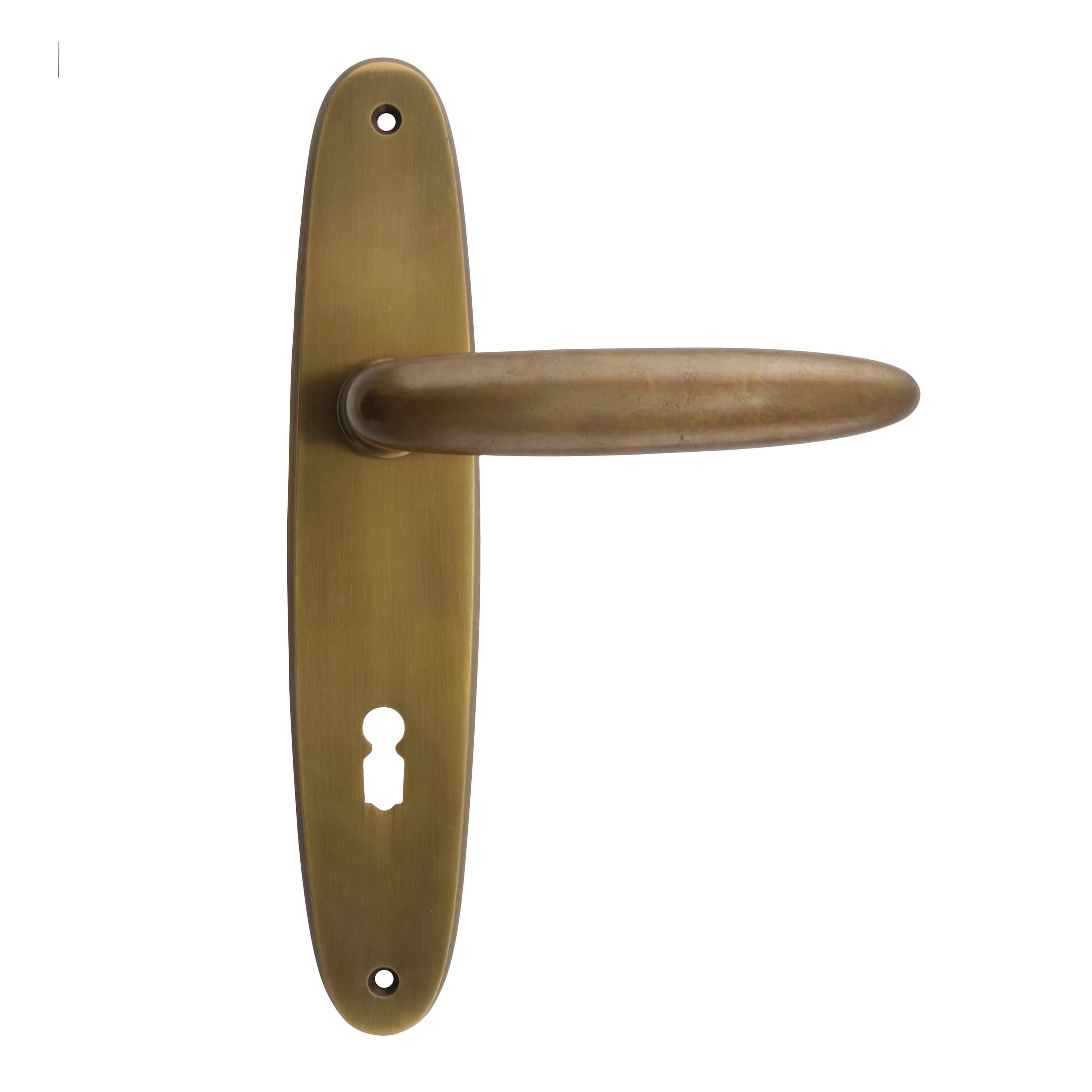 322.0098.45 Poignées de porte avec plaque longue années 20 laiton patiné 322.0098.45 Poignées de porte avec plaque longue années 20 laiton patiné