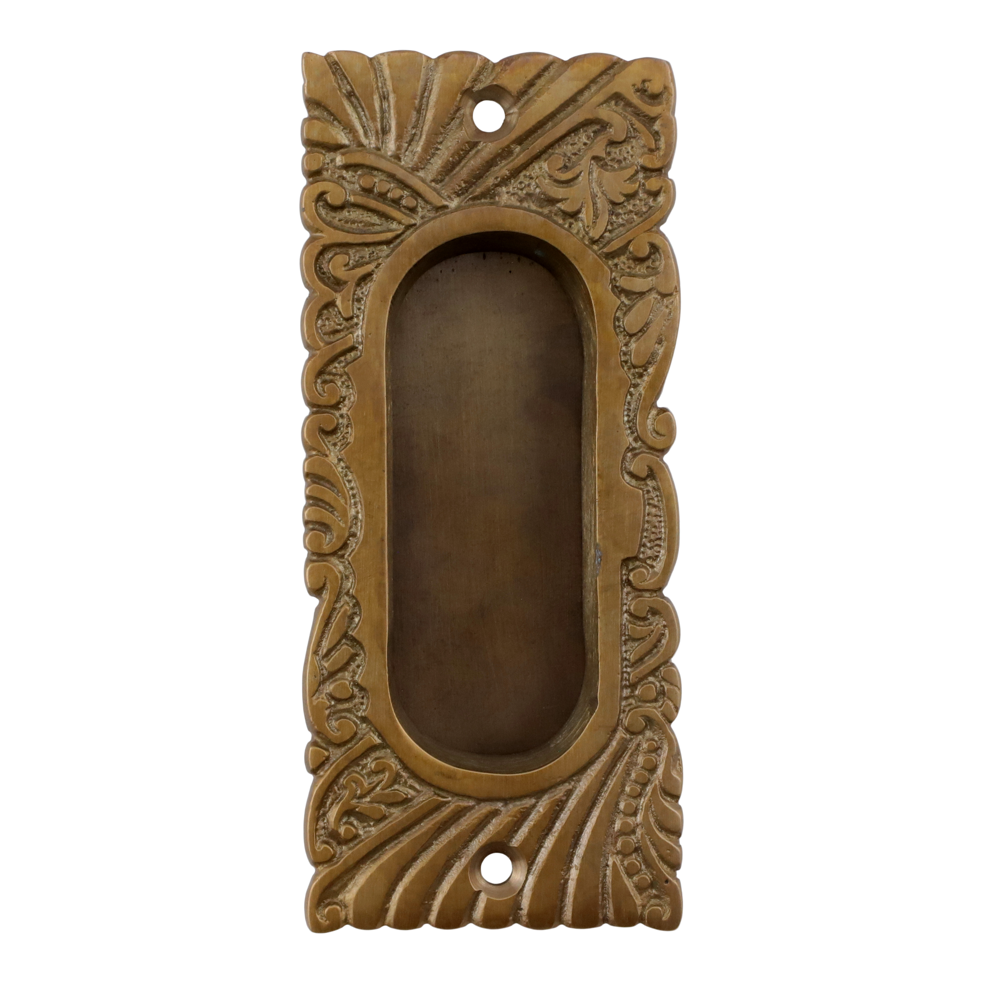 325.0020.45 Poignée de porte coulissante Poignée coquille Poignée encastrée Art Nouveau laiton patiné