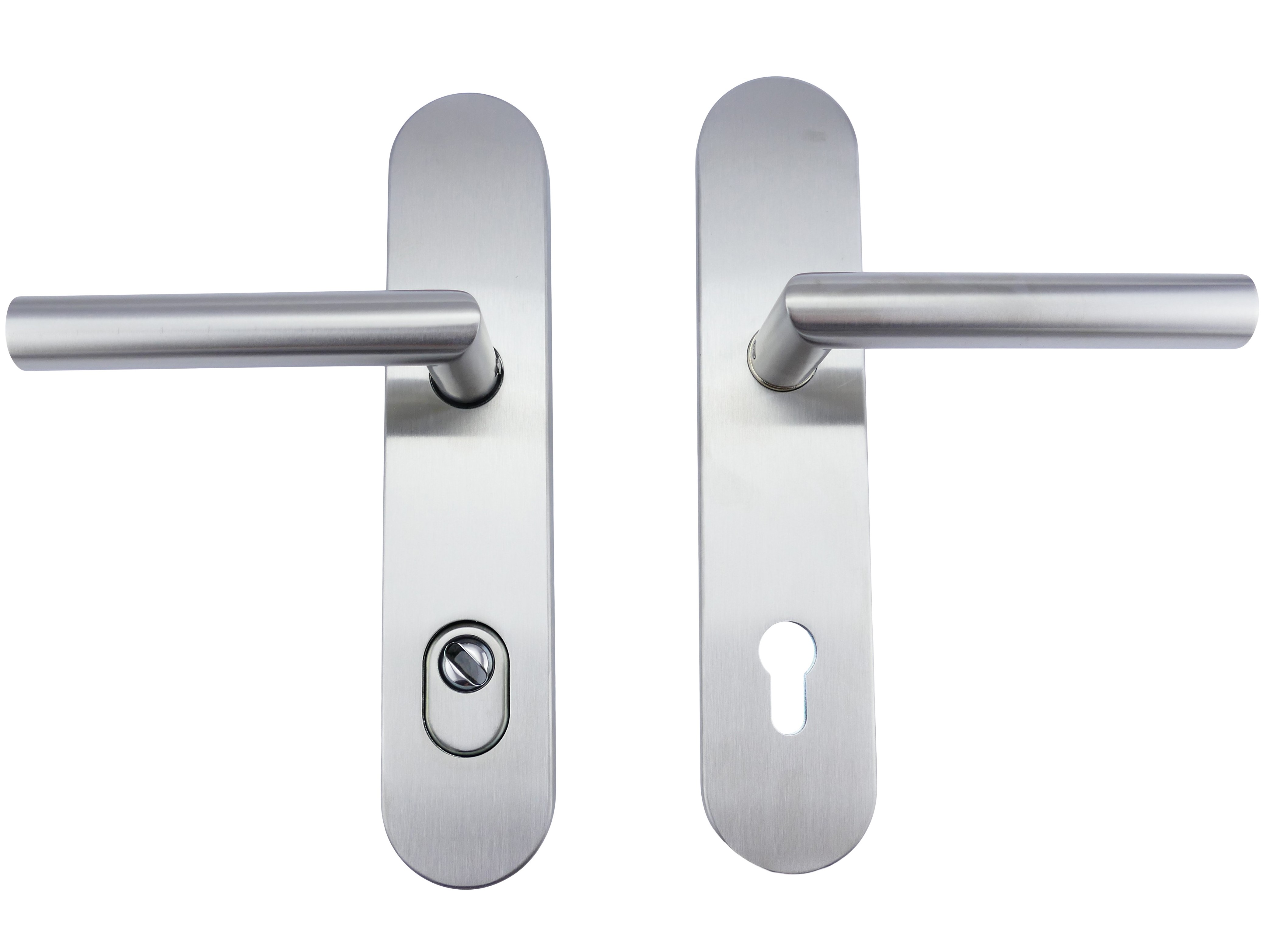 312.0132.25 Garniture de porte d'entrée Bouton/cliquet Art Nouveau Zamak noir PZ 72 mm