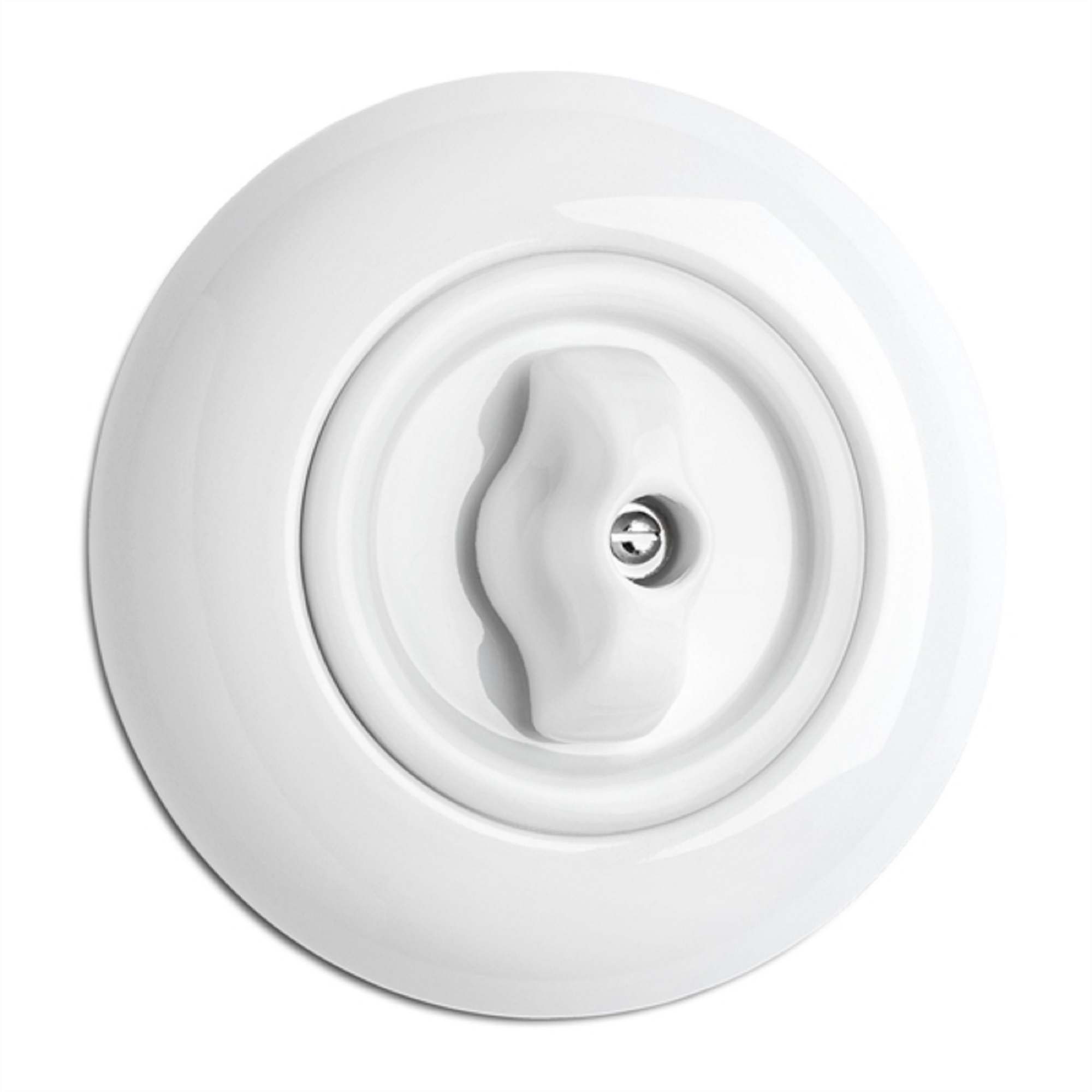  900.0001.PW Interrupteur rotatif inverseur, système d'interrupteur encastré Porcelaine blanche