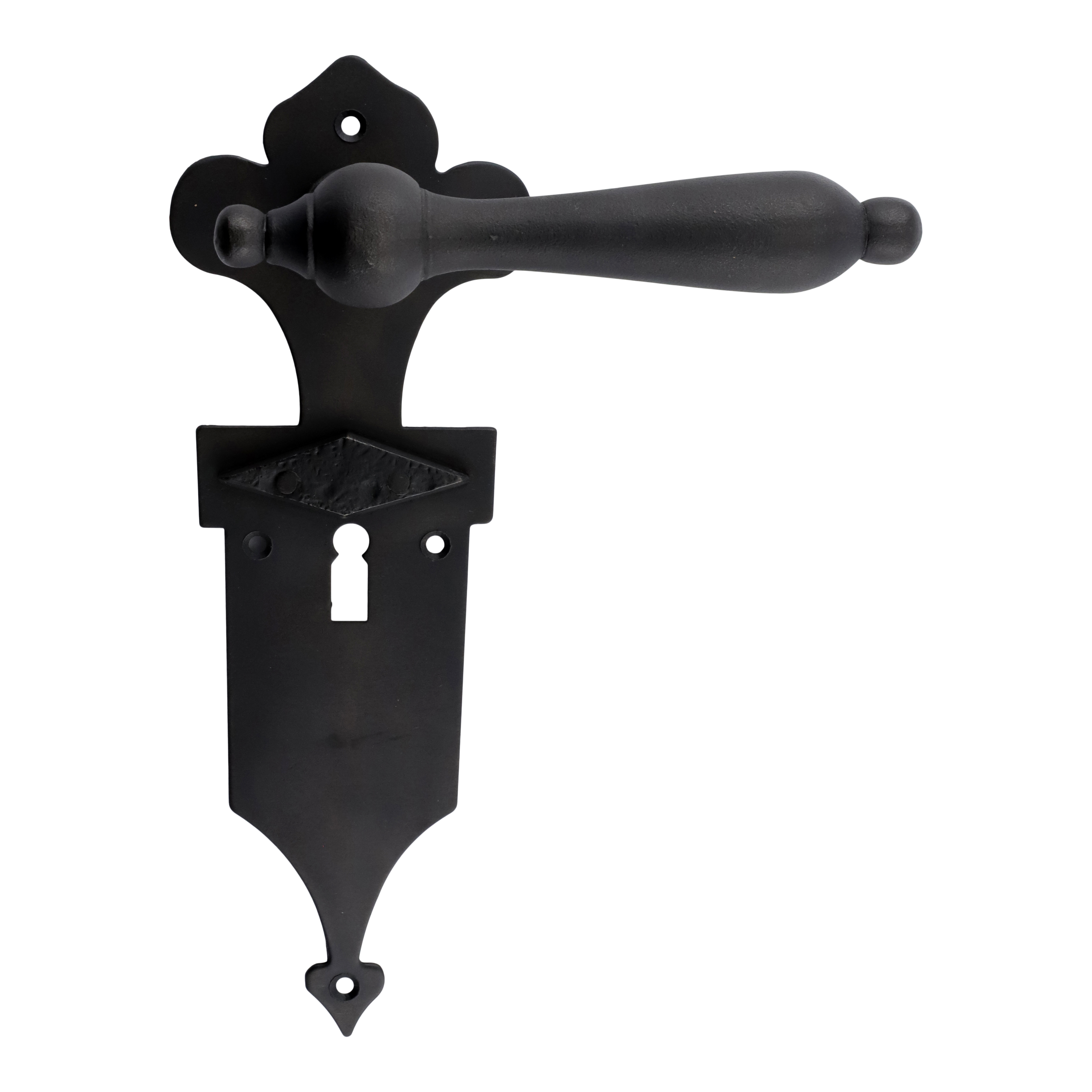 322.0101.70 Poignées de porte avec plaque longue Classicisme Fer noir 322.0101.70 Poignées de porte avec plaque longue Classicisme Fer noir