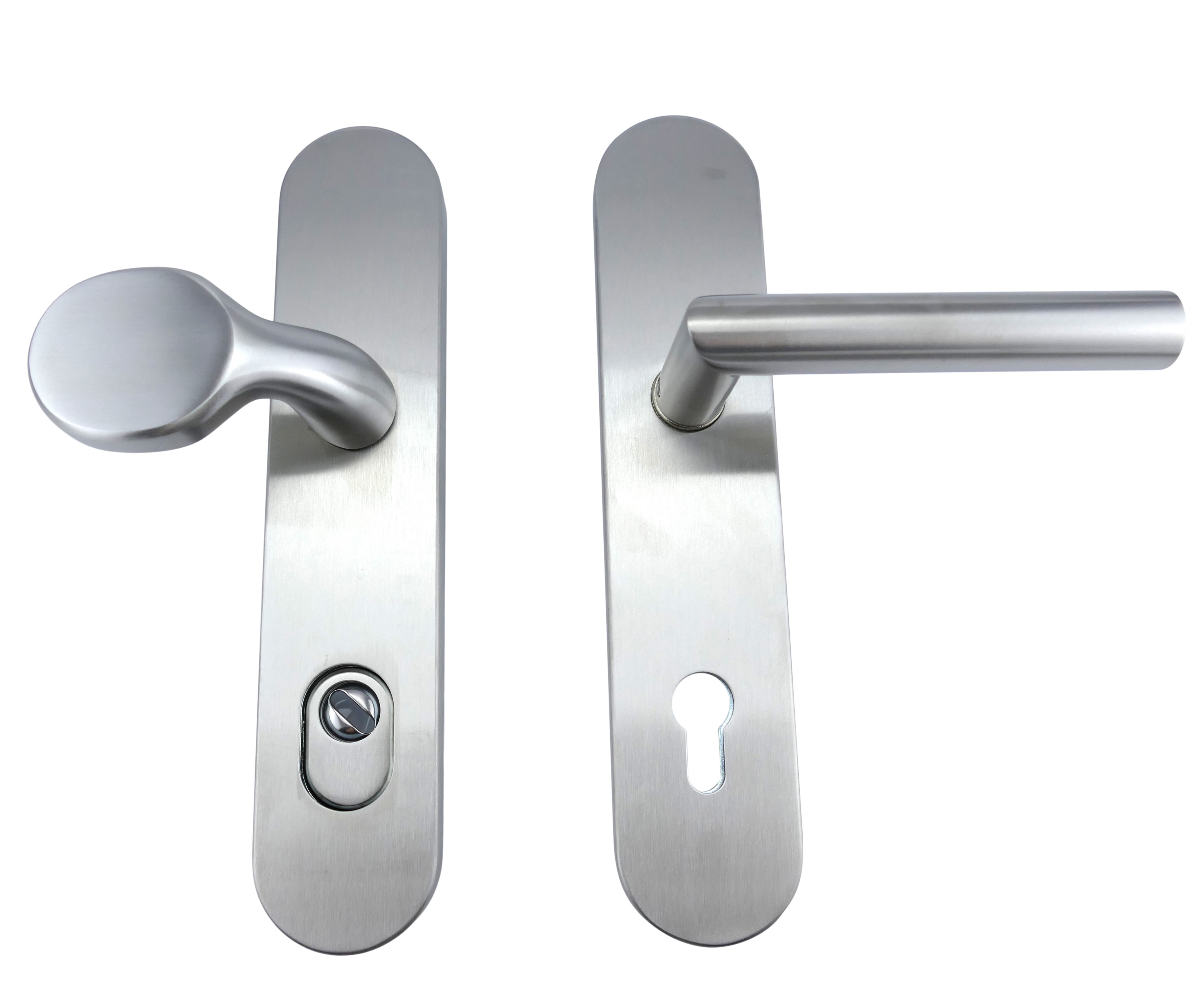 312.0132.25 Garniture de porte d'entrée Bouton/cliquet Art Nouveau Zamak noir PZ 72 mm