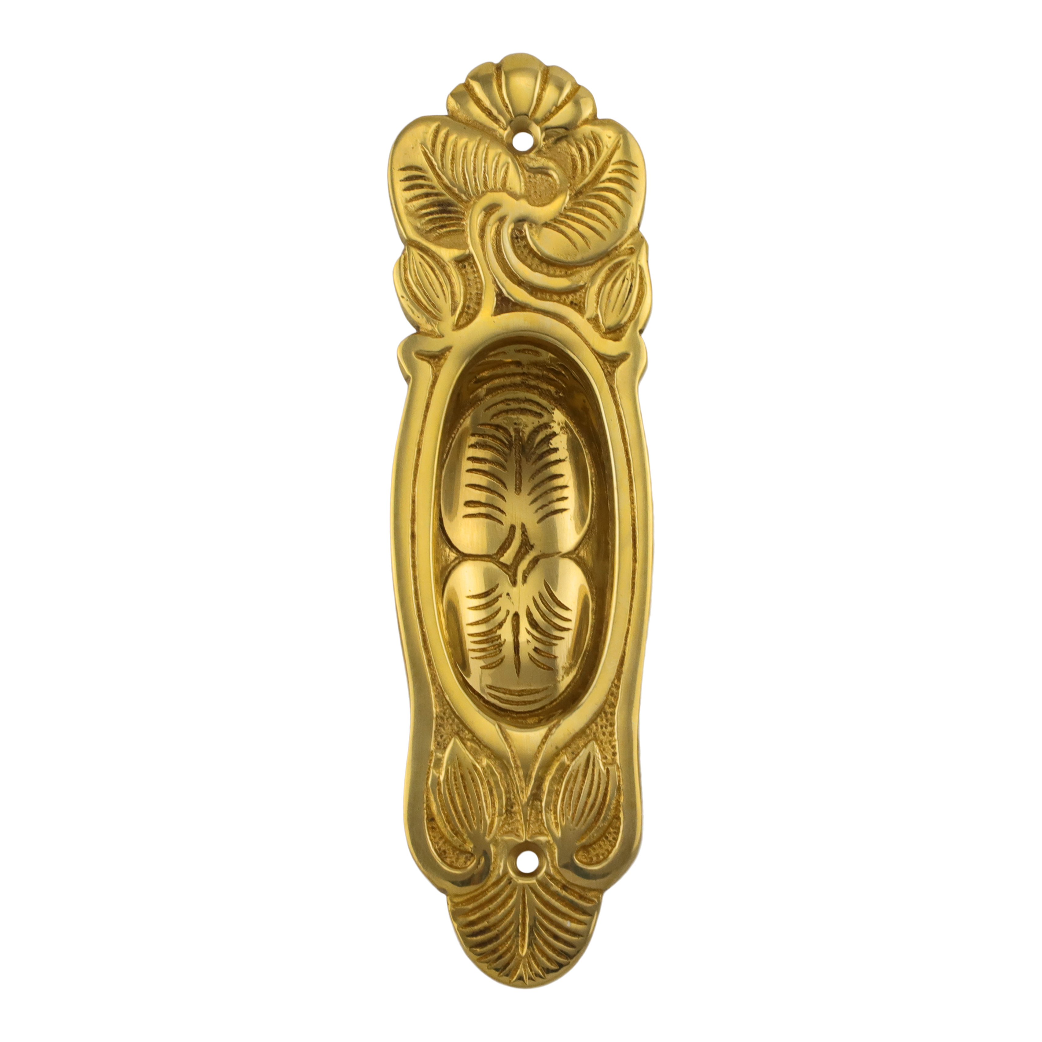 325.0005.35 Poignée de porte coulissante Poignée coquille Poignée encastrée Art Nouveau Laiton poli