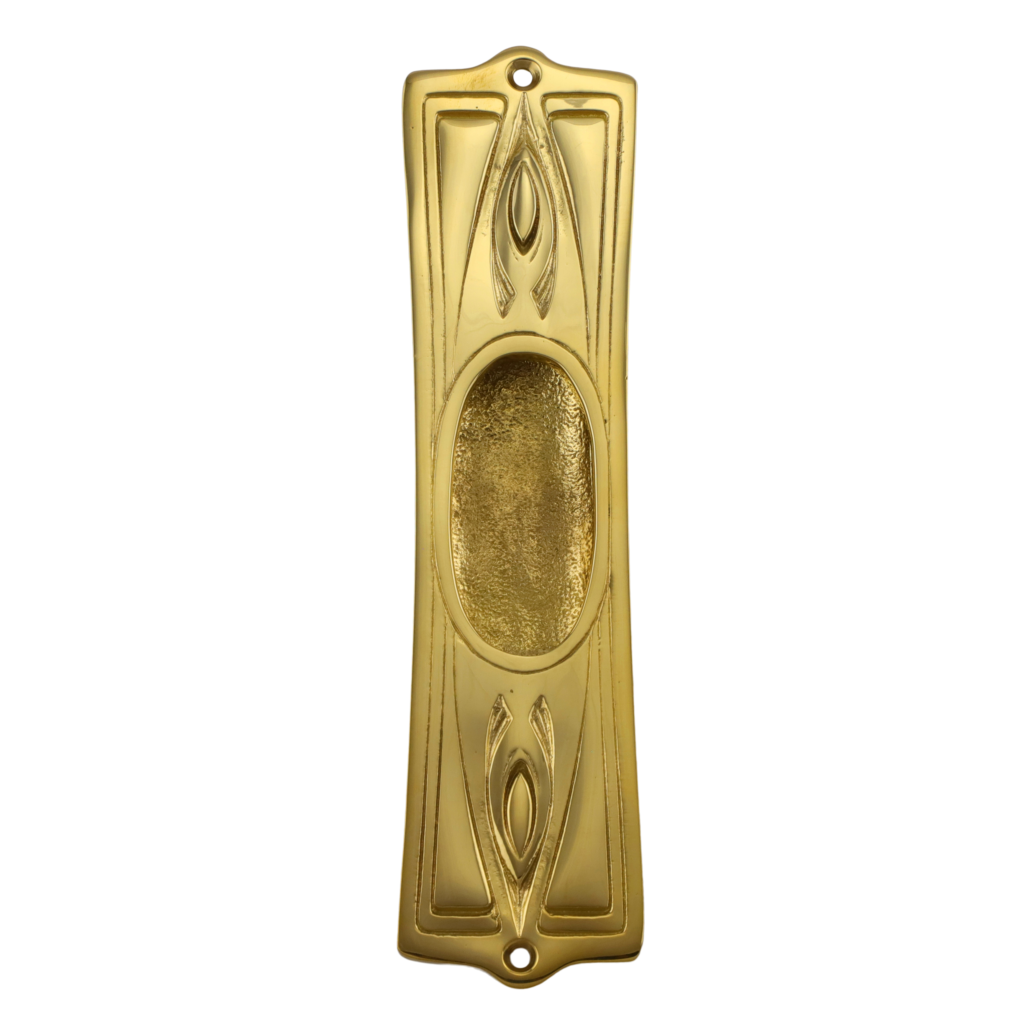 325.0002.35 Poignée de porte coulissante Poignée coquille Poignée encastrée Art Nouveau Laiton poli 