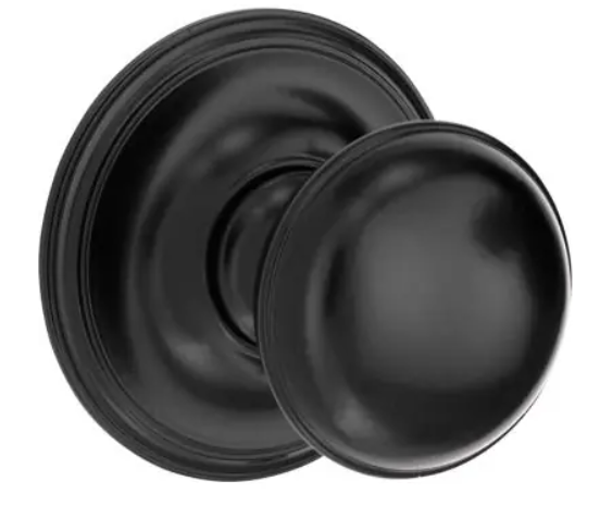 313.0025.07 Bouton de porte d'entrée laiton revêtu par poudre noir style années 20 